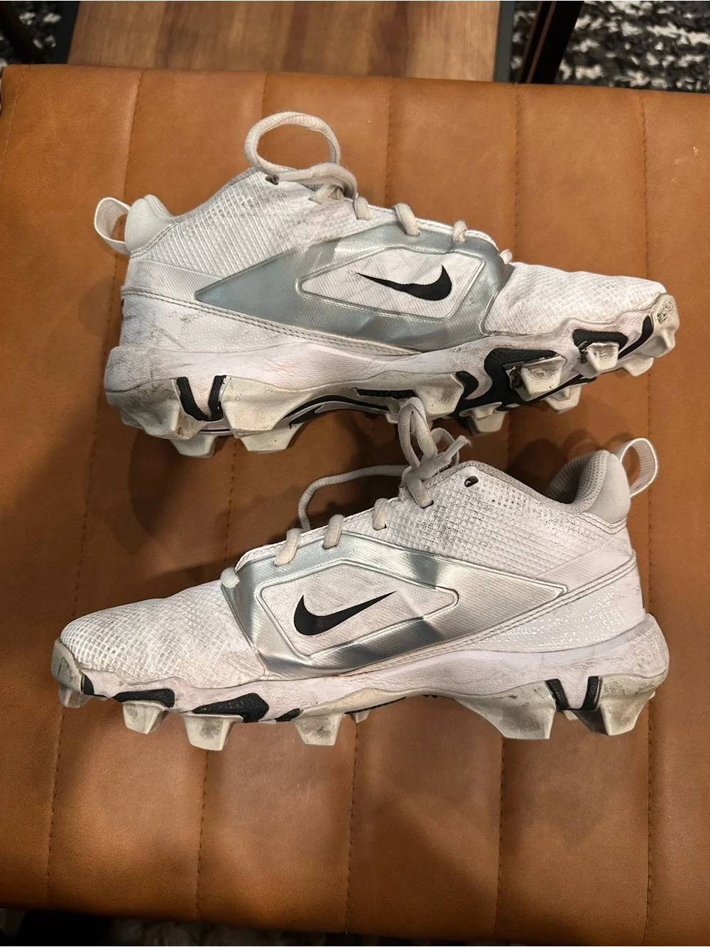 Nike Black and White Alpha Football Cleats